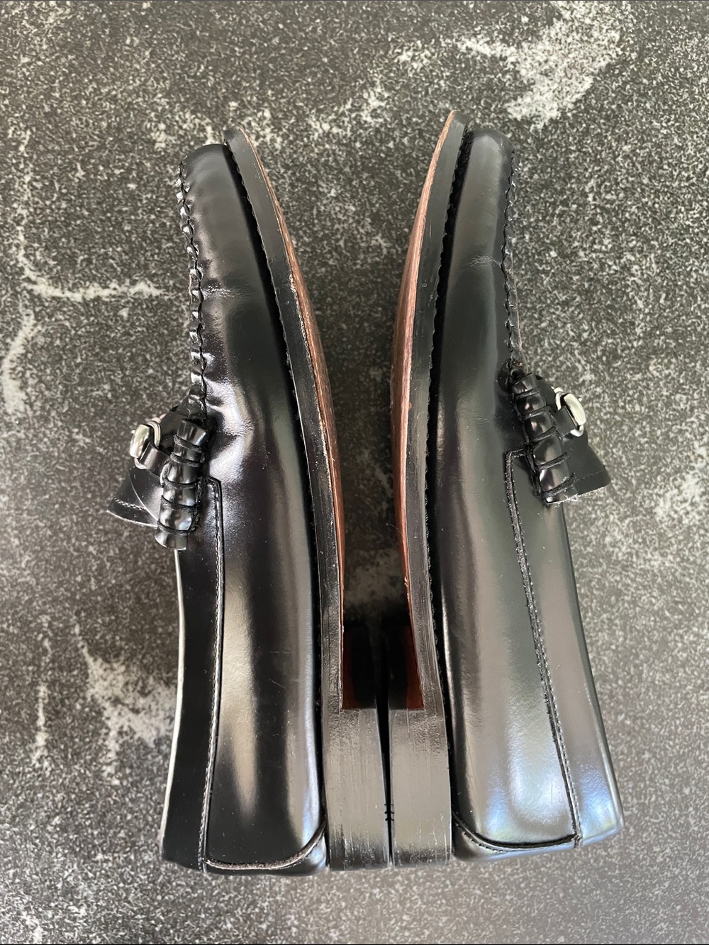 G.H. Bass Women’s Size 7 Black Leather Lianna Loafers Silver Horsebit 90s - Picture 9 of 15